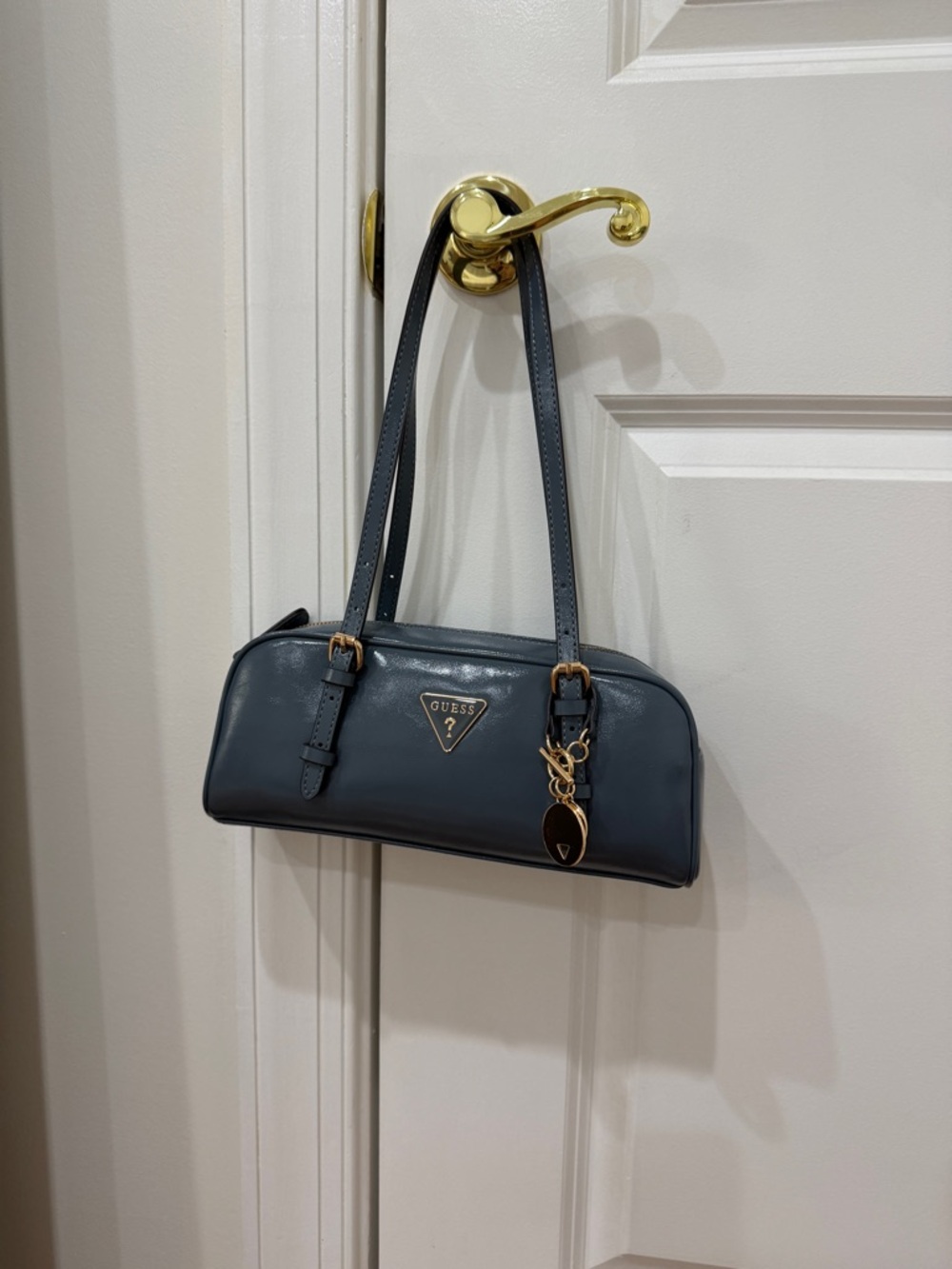 Guess Teal Shoulder Bag with Gold Hardware